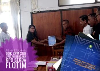 Penyerahan Dokumen SPM Sub Urusan Bencana kepada Sekda Flores Timur